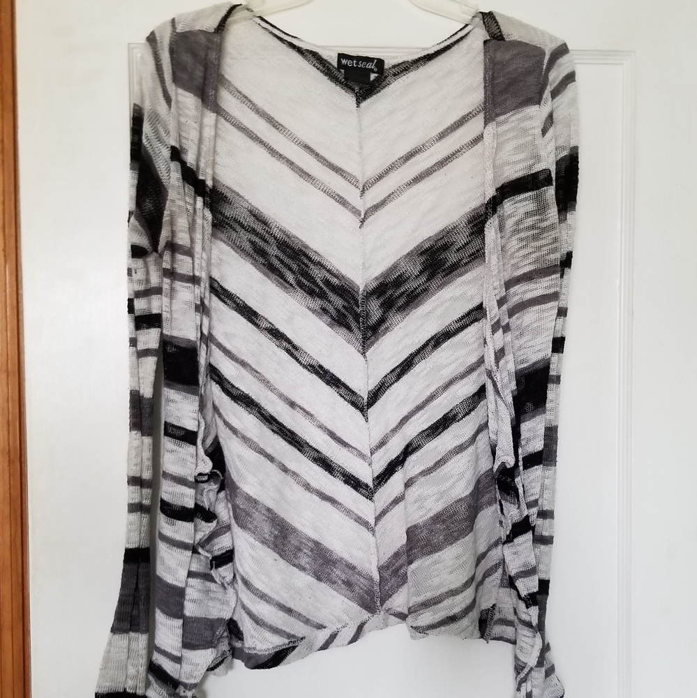 Wet Seal B&W striped cardigan